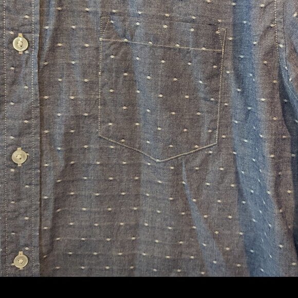 J. Crew Shirt Men's Size XL Blue White Button-up Slim Fit Long Sleeve Dotted - Picture 4 of 13